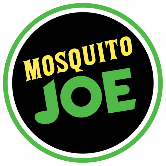 Mosquito Joe Company Logo Mosquito Joe logo with bold yellow and green text on a black background
