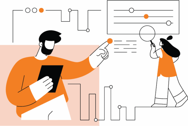 Marketing professionals examining analytics and metrics for campaign optimization