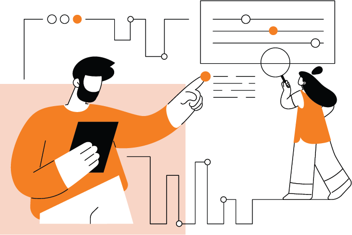 Marketing professionals examining analytics and metrics for campaign optimization